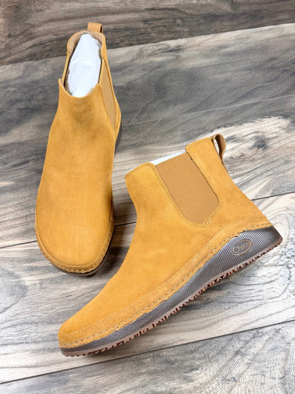 NIB Chaco Paonia Chelsea Ankle Boots Booties 8M Caramel Brown Suede